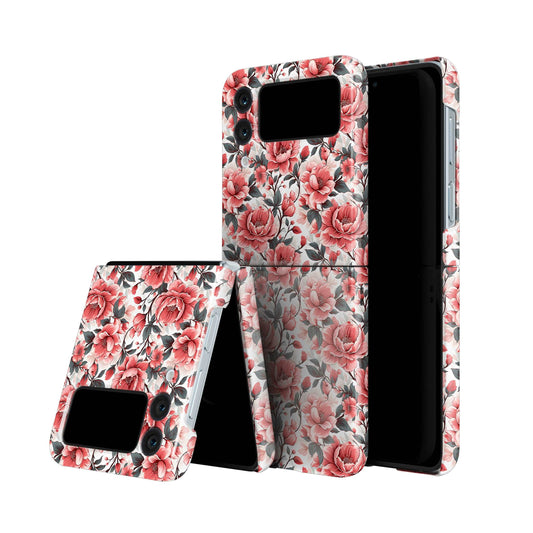 Aflame in Red Beauty of Scarlet Florals - Samsung Galaxy Z Flip