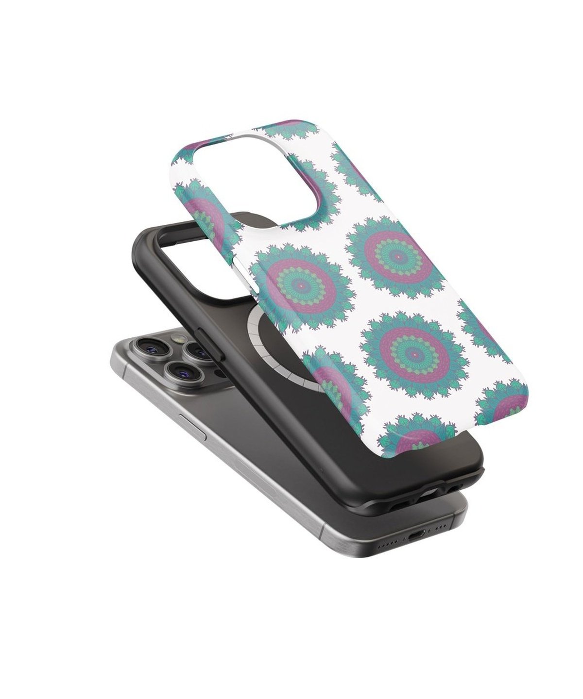 Whirling Mandalic Patterns - iPhone Case