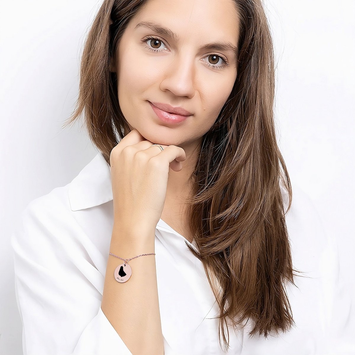 Barados Country Map Bracelet, Your Name Bracelet, Minimalist Bracelet, Personalized Gift, 14K Gold Bracelet, Gift For Him Her