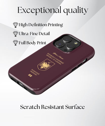 Albania Passport Phone Case