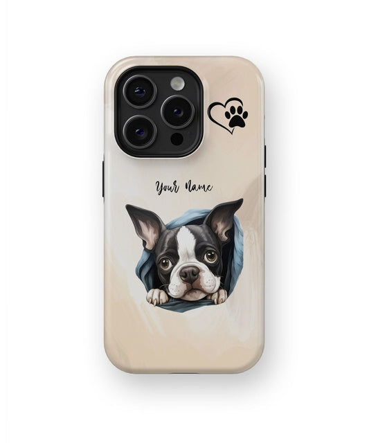 Boston Terrier Hund Handytasche