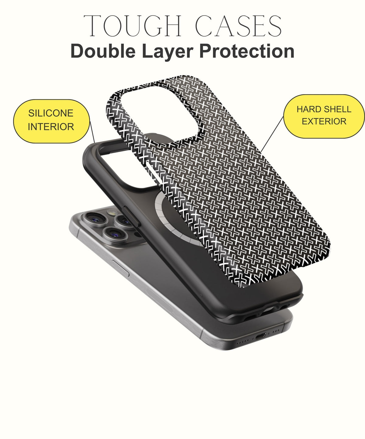 Celestial Longing: Moonlit White Glitter - iPhone Case-Monochrome Seduction Case-Tousphone-Tough Case-iPhone 15 Pro Max-Tousphone