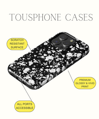 Celestial Obsession: Moonlit White Glitter - iPhone Case-Monochrome Seduction Case-Tousphone-Tough Case-iPhone 15 Pro Max-Tousphone