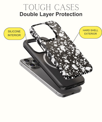 Celestial Obsession: Moonlit White Glitter - iPhone Case-Monochrome Seduction Case-Tousphone-Tough Case-iPhone 15 Pro Max-Tousphone