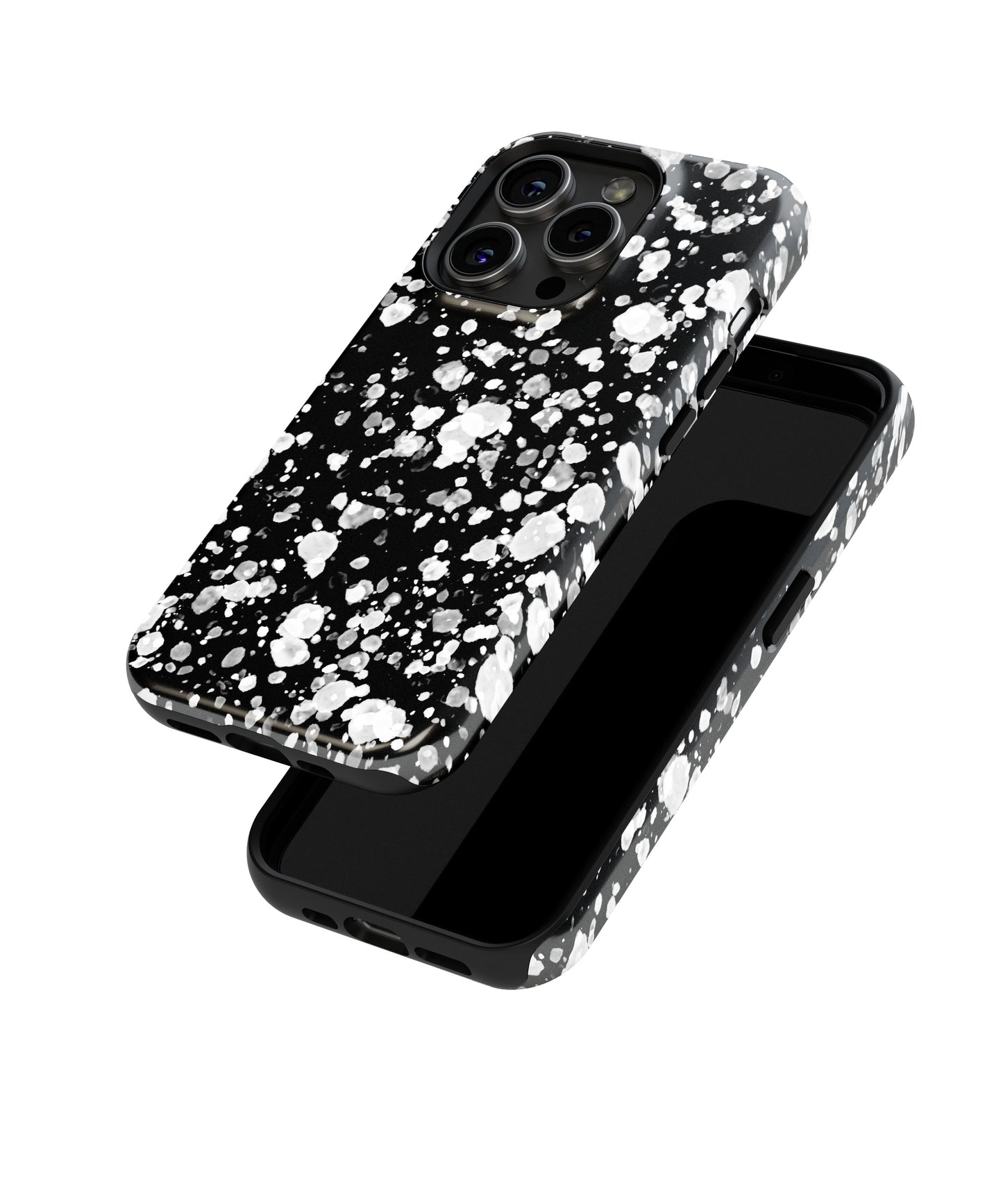 Celestial Obsession: Moonlit White Glitter - iPhone Case-Monochrome Seduction Case-Tousphone-Tough Case-iPhone 15 Pro Max-Tousphone