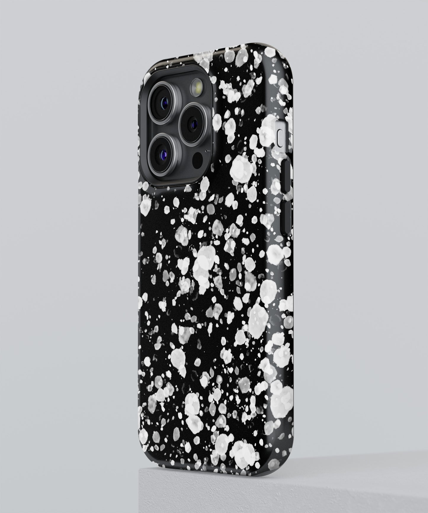 Celestial Obsession: Moonlit White Glitter - iPhone Case-Monochrome Seduction Case-Tousphone-Tough Case-iPhone 15 Pro Max-Tousphone