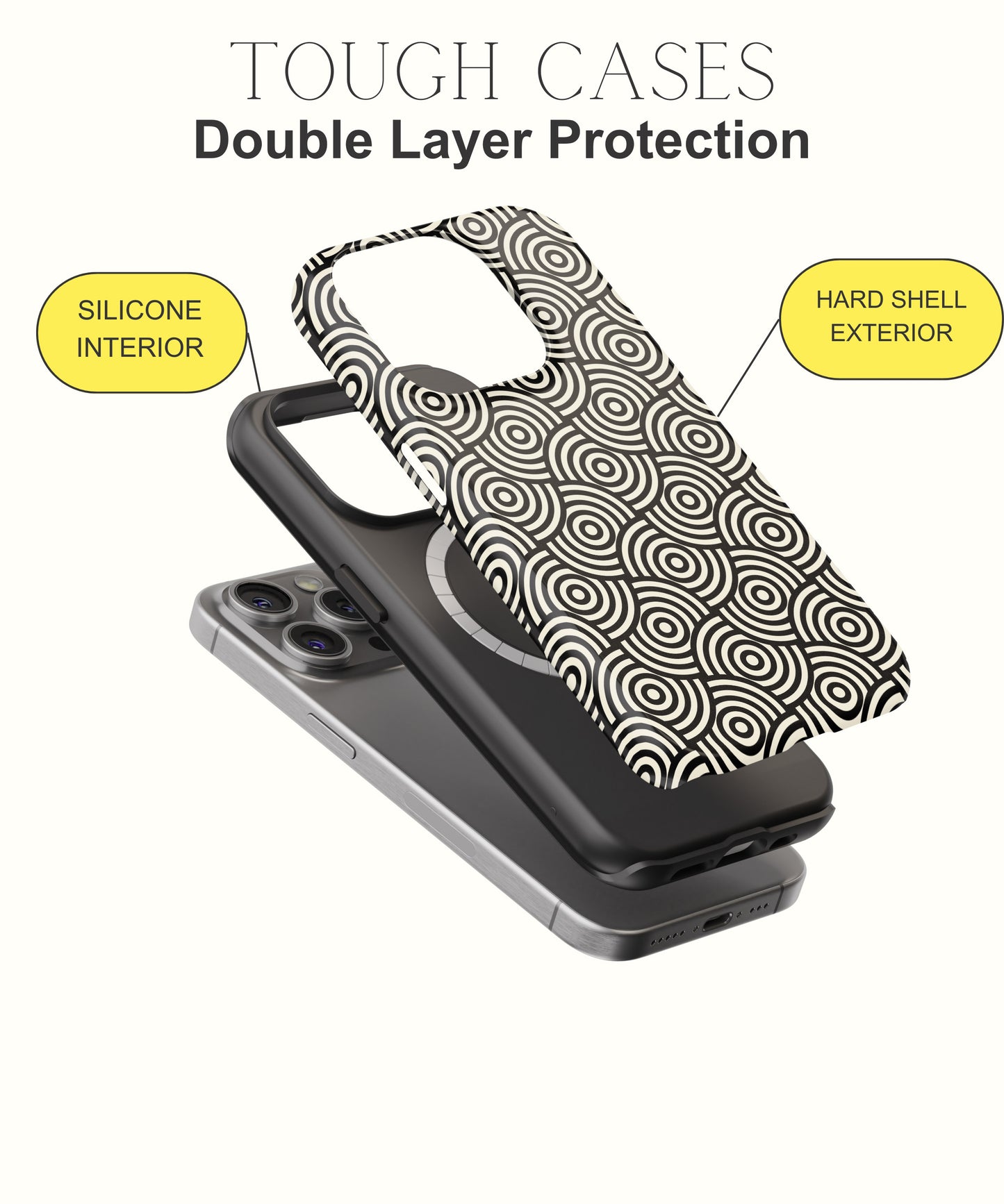 Ebony Allure: Dark Floral Black - iPhone Case-Monochrome Seduction Case-Tousphone-Tough Case-iPhone 15 Pro Max-Tousphone