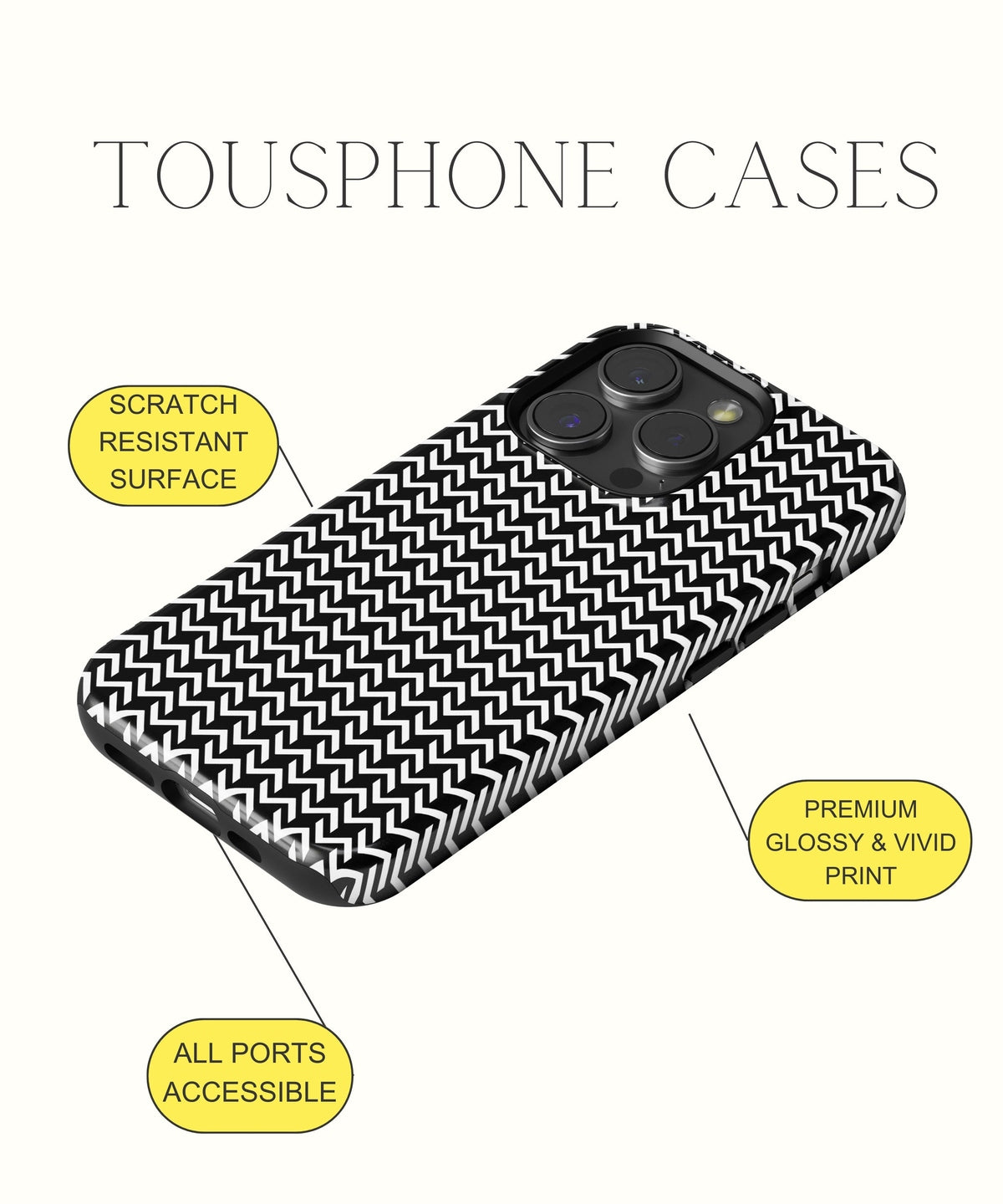 Ebony Embrace: Dark Floral Black - iPhone Case-Monochrome Seduction Case-Tousphone-Tough Case-iPhone 15 Pro Max-Tousphone