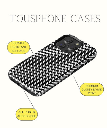 Ebony Embrace: Dark Floral Black - iPhone Case-Monochrome Seduction Case-Tousphone-Tough Case-iPhone 15 Pro Max-Tousphone