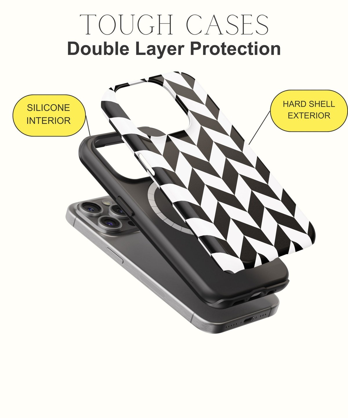 Enigmatic Allure: Transparent White Lace - iPhone Case-Monochrome Seduction Case-Tousphone-Tough Case-iPhone 15 Pro Max-Tousphone