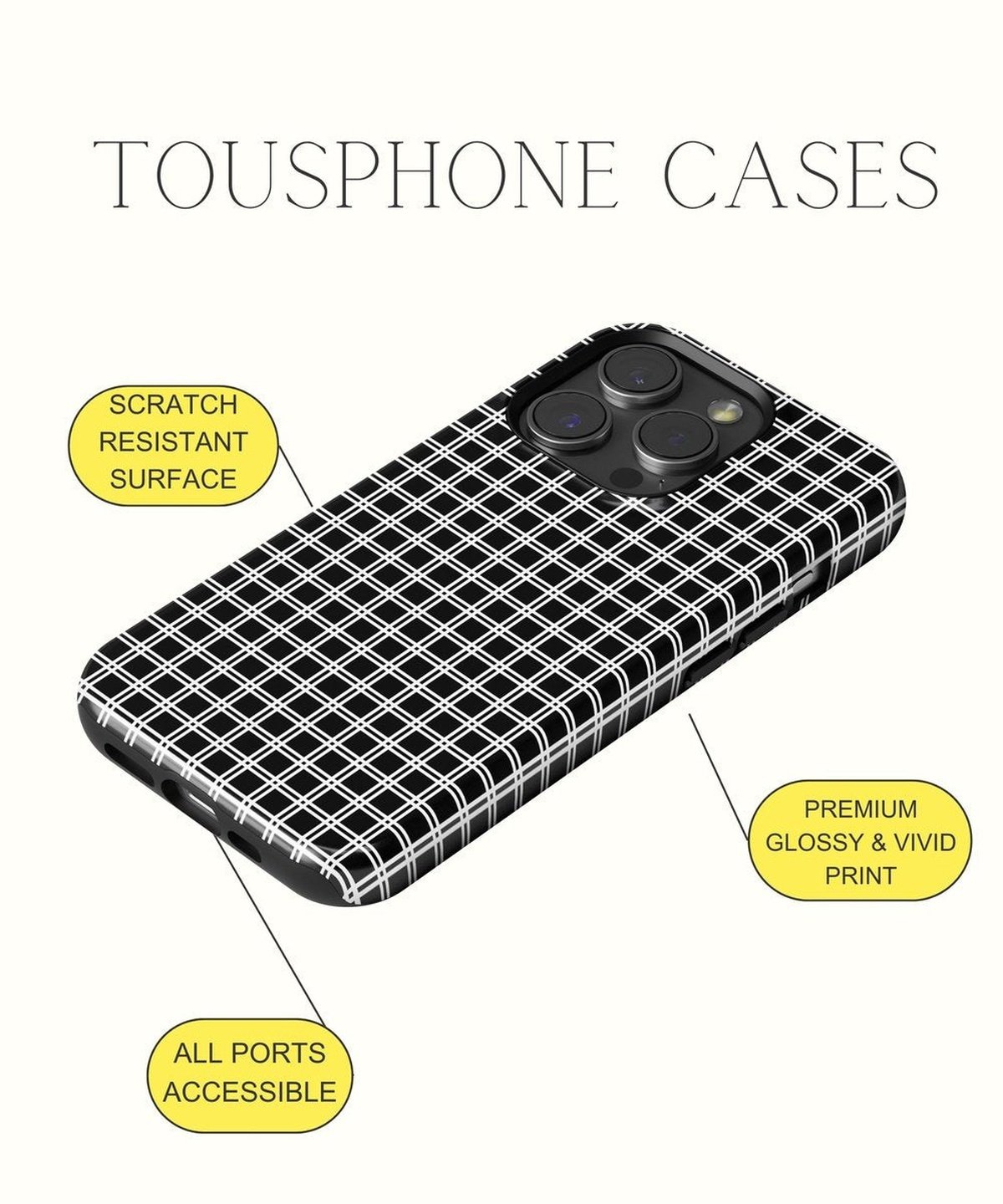 Enigmatic Whispers: Transparent Lace Black - iPhone Case-Monochrome Seduction Case-Tousphone-Tough Case-iPhone 15 Pro Max-Tousphone