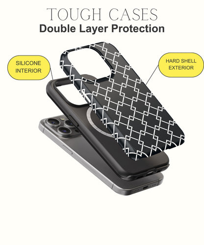 Frostbitten Obsession: Icy White Glitter - iPhone Case-Monochrome Seduction Case-Tousphone-Tough Case-iPhone 15 Pro Max-Tousphone