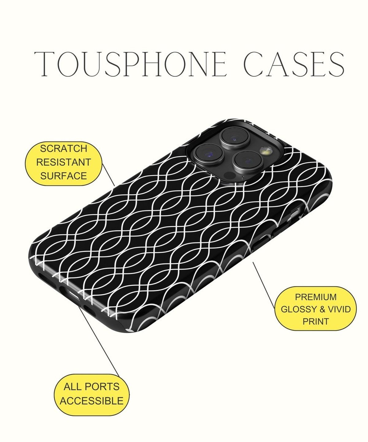 Frosty Obsession: Snow White Glitter - iPhone Case-Monochrome Seduction Case-Tousphone-Tough Case-iPhone 15 Pro Max-Tousphone
