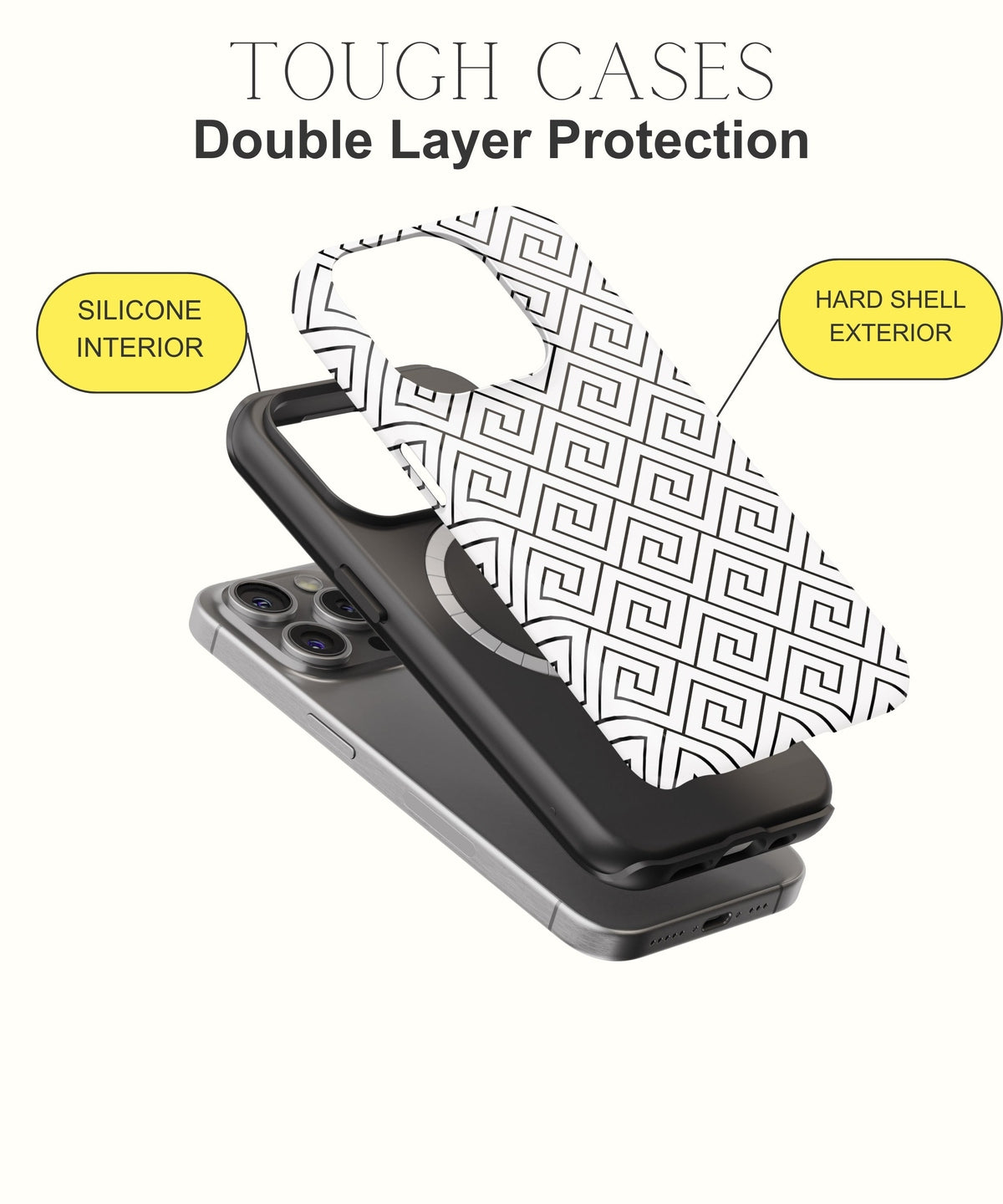 Frosty Reflections: Reflecting Monochrome Beauty - iPhone Case-Monochrome Seduction Case-Tousphone-Tough Case-iPhone 15 Pro Max-Tousphone