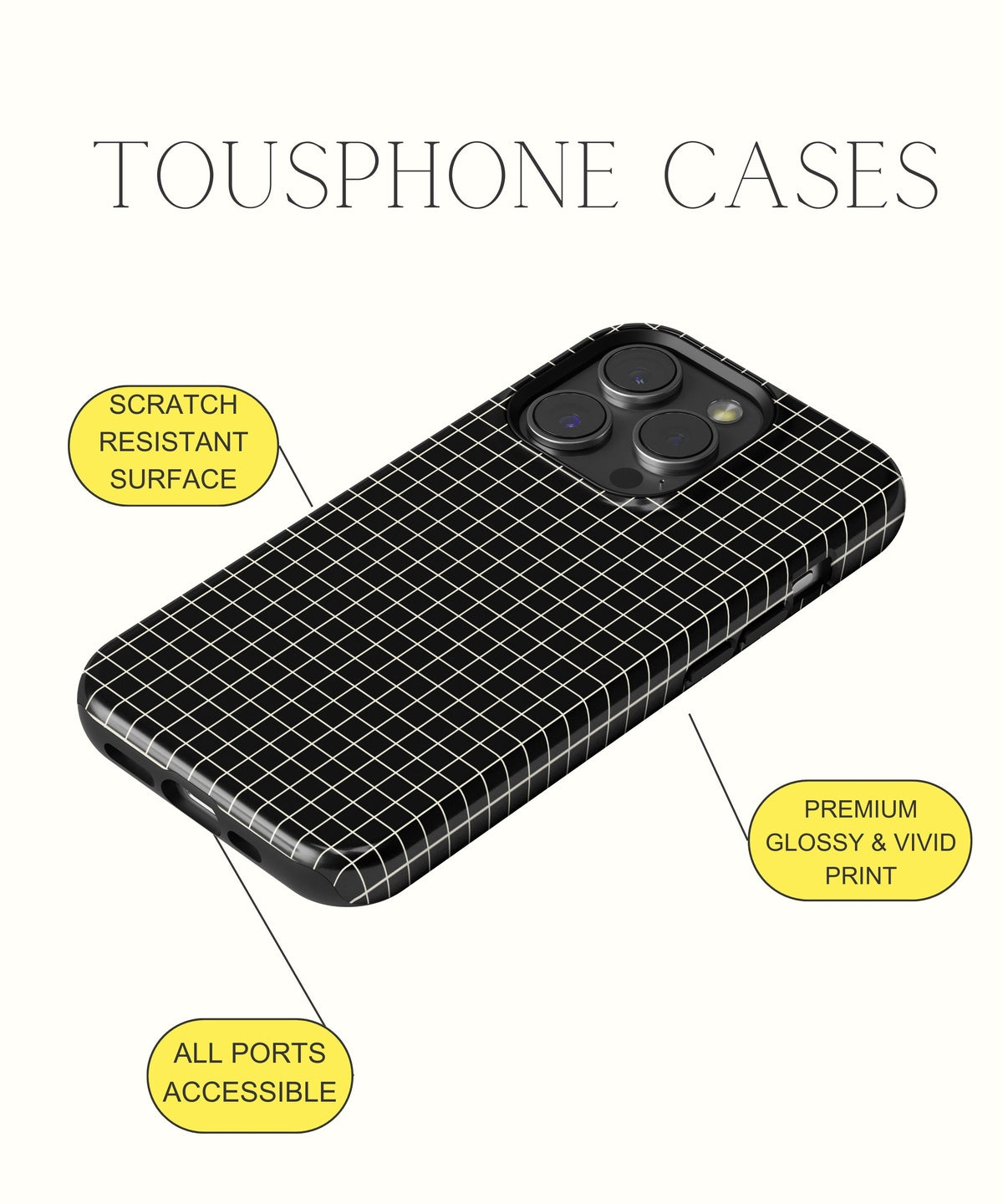Frosty Splendor: Snow White Marble - iPhone Case-Monochrome Seduction Case-Tousphone-Tough Case-iPhone 15 Pro Max-Tousphone