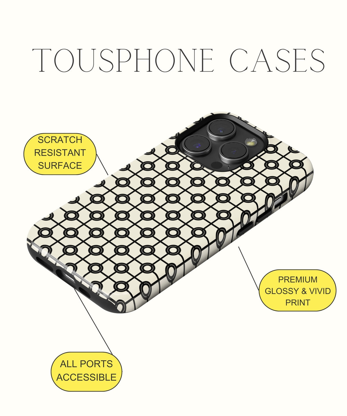 Ivory Intrigue: Whisper-soft White Floral - iPhone Case-Monochrome Seduction Case-Tousphone-Tough Case-iPhone 15 Pro Max-Tousphone