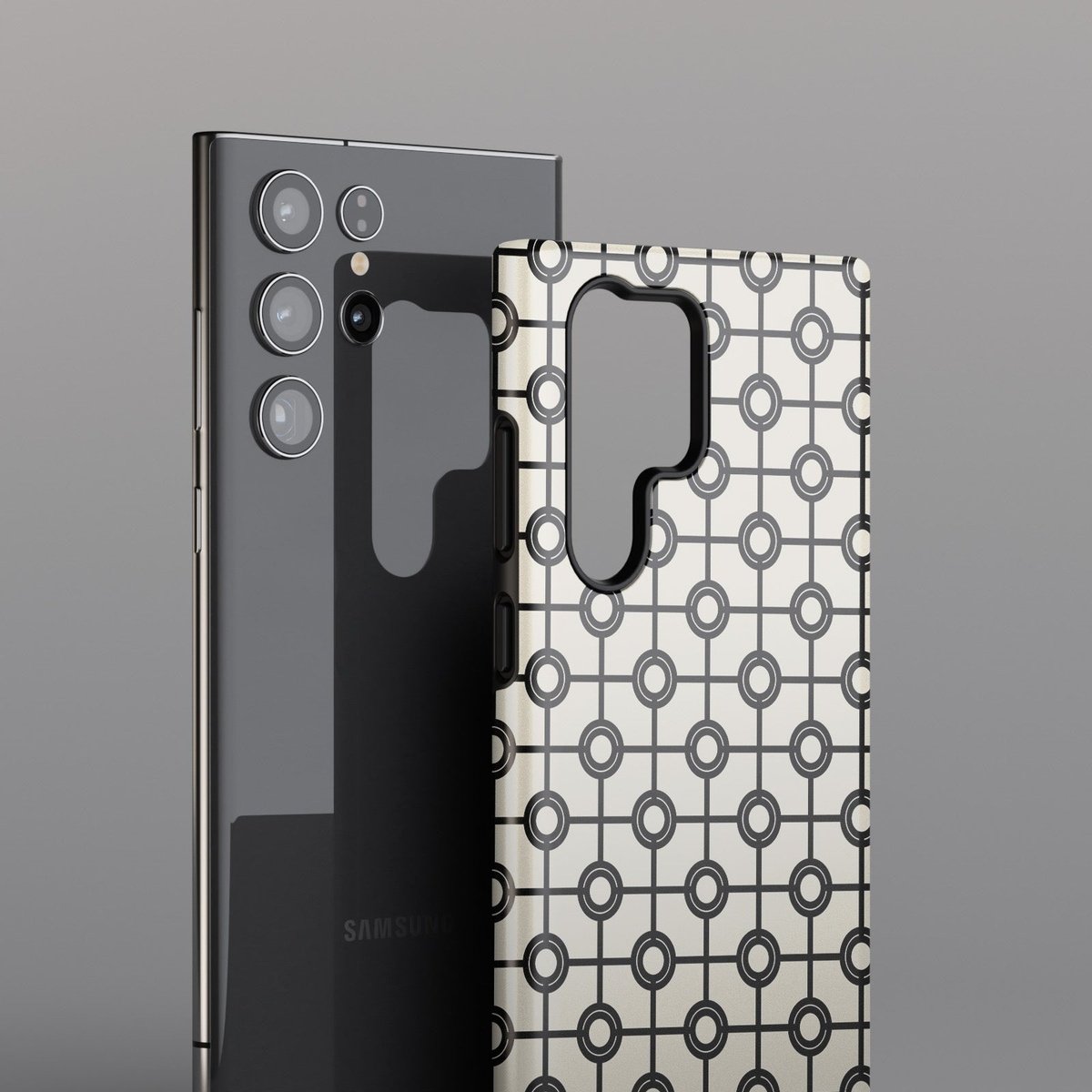 Ivory Intrigue: Whisper-soft White Floral i - Samsung Galaxy S Case-Monochrome Seduction Case-Tousphone-Galaxy S24 Ultra-Tough Case-Tousphone