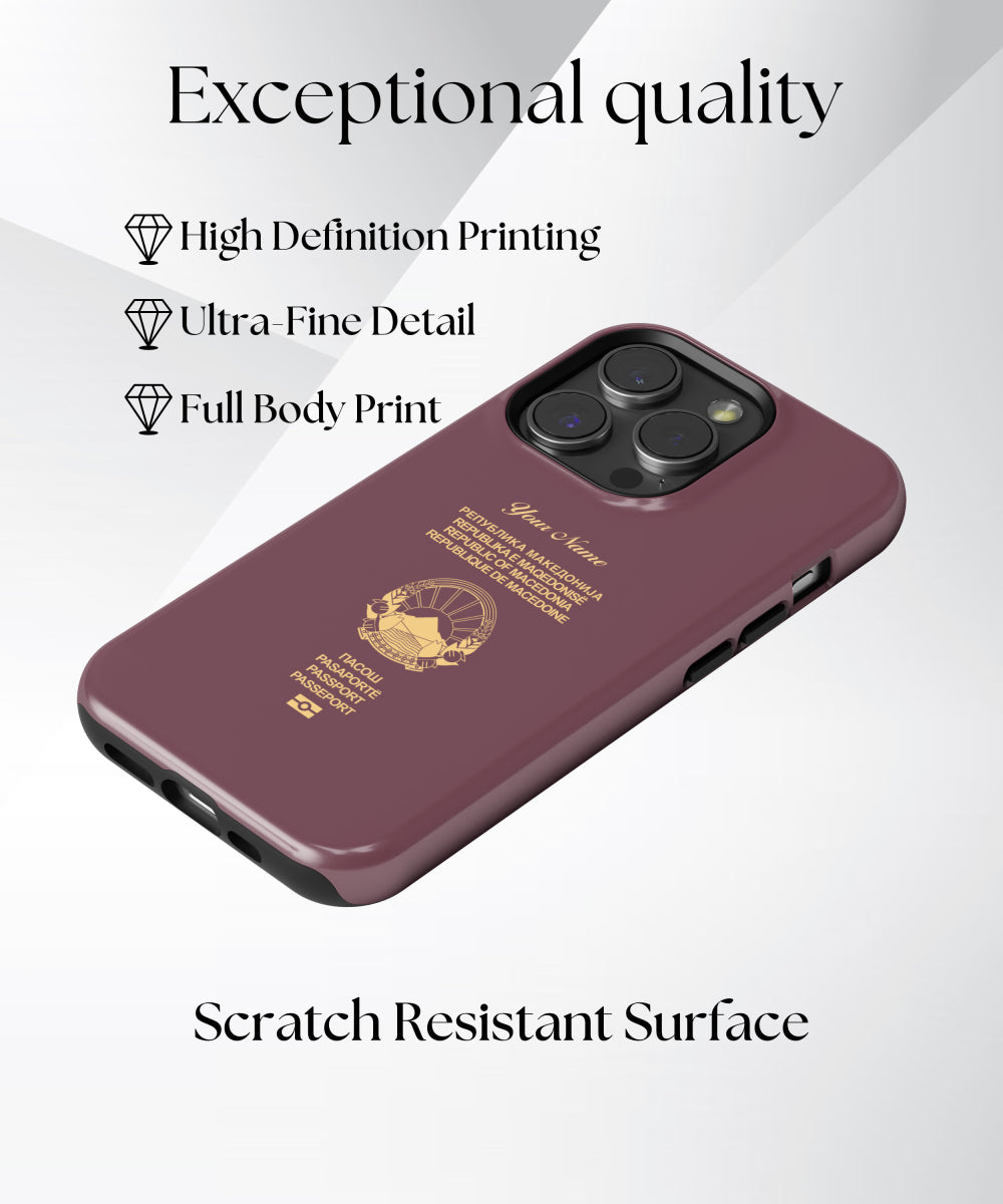 North Macedonia Passport Phone Case