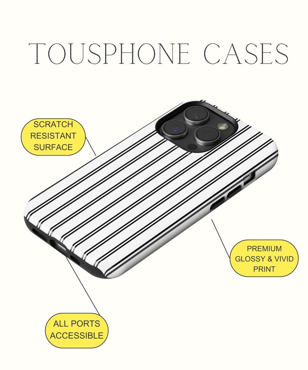 Monochrome Romance: Elegant Black and White Floral - iPhone Case-Monochrome Seduction Case-Tousphone-Tough Case-iPhone 15 Pro Max-Tousphone