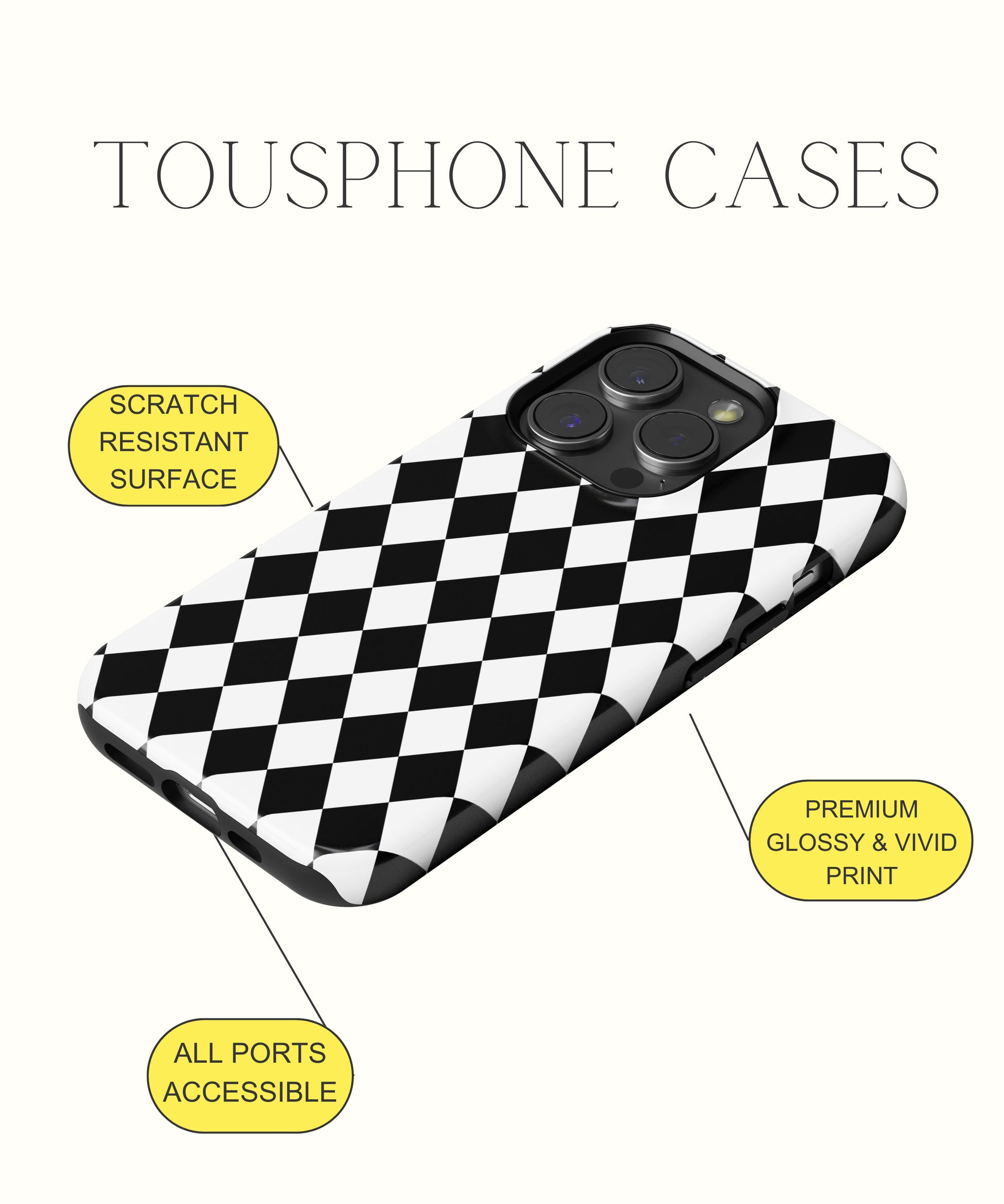 Noir Elegance: Sleek Black Marble - iPhone Case-Monochrome Seduction Case-Tousphone-Tough Case-iPhone 15 Pro Max-Tousphone