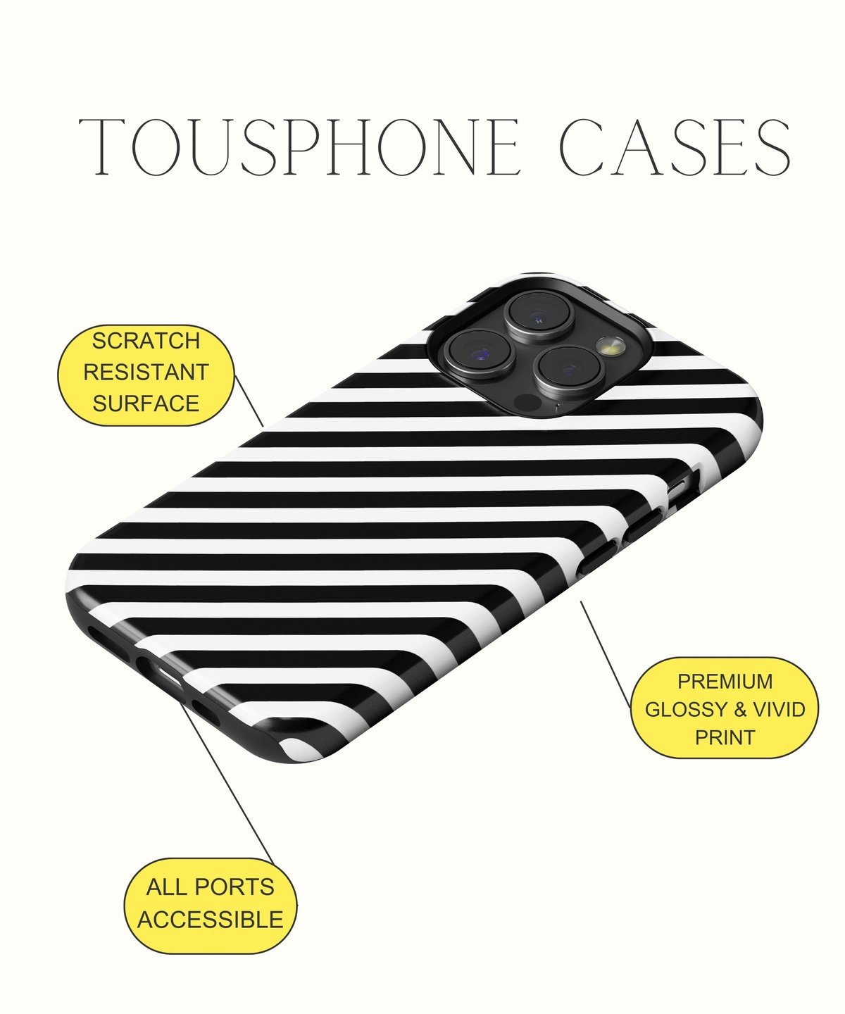 Noir Essence: Captivating Black & White Designs - iPhone Case-Monochrome Seduction Case-Tousphone-Tough Case-iPhone 15 Pro Max-Tousphone