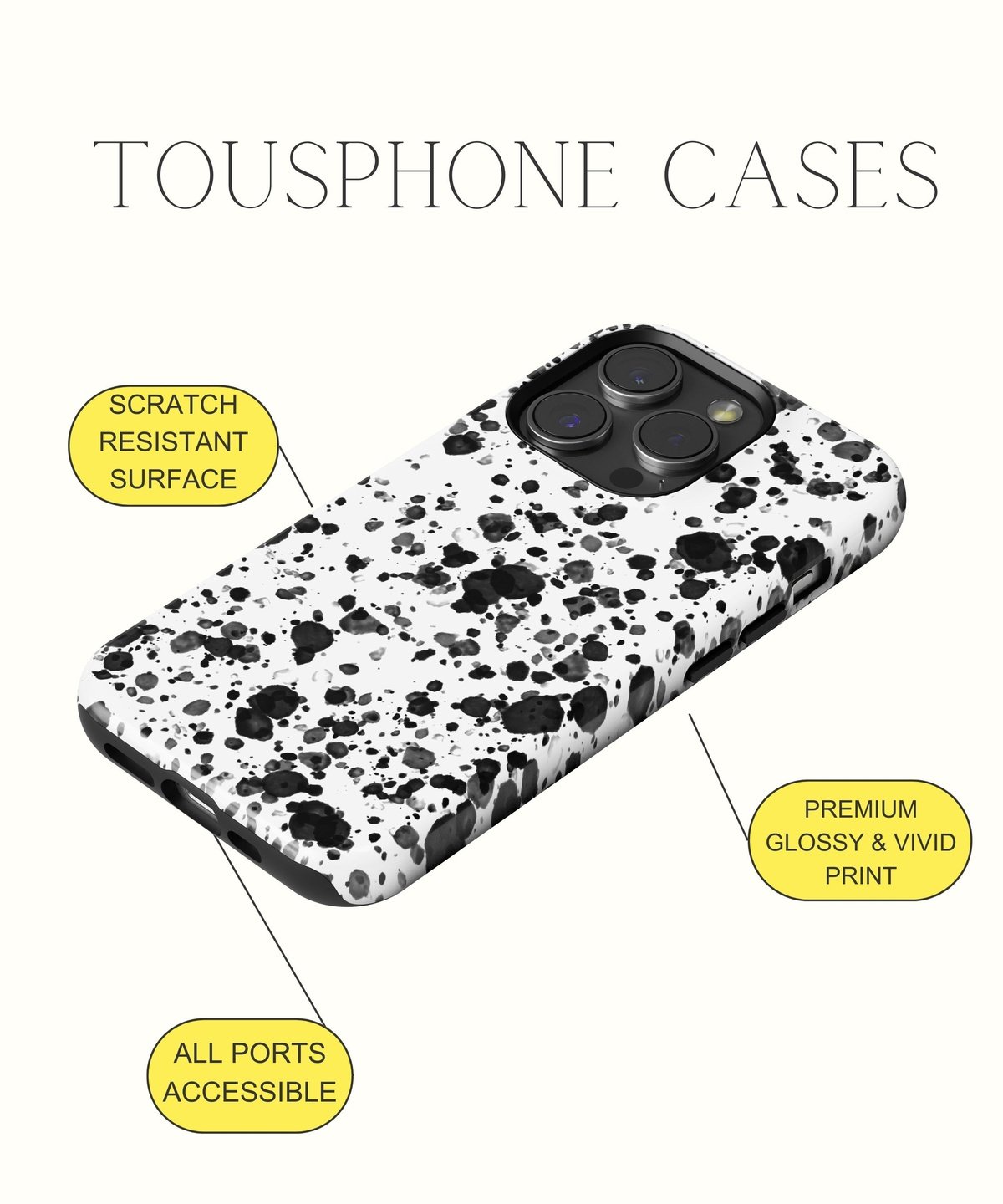 Noir Fantasy: Intricate Black Lace - iPhone Case-Monochrome Seduction Case-Tousphone-Tough Case-iPhone 15 Pro Max-Tousphone