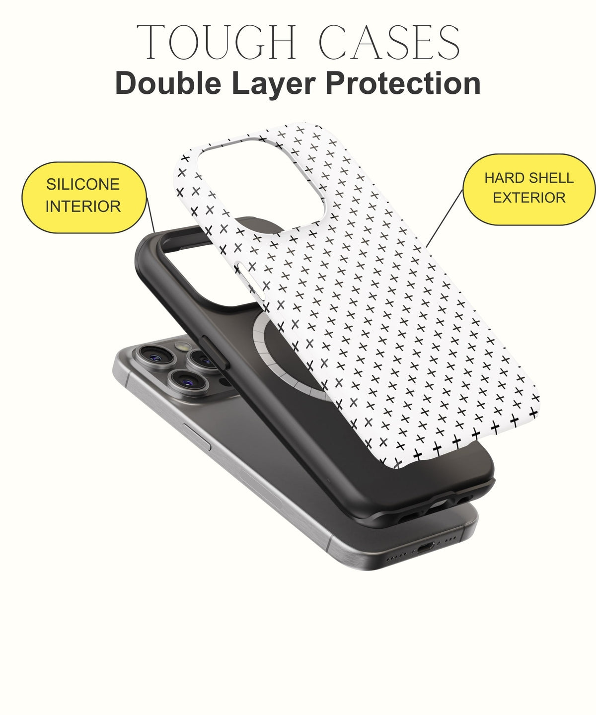 Noir Seduction: Glossy Black Floral - iPhone Case-Monochrome Seduction Case-Tousphone-Tough Case-iPhone 15 Pro Max-Tousphone