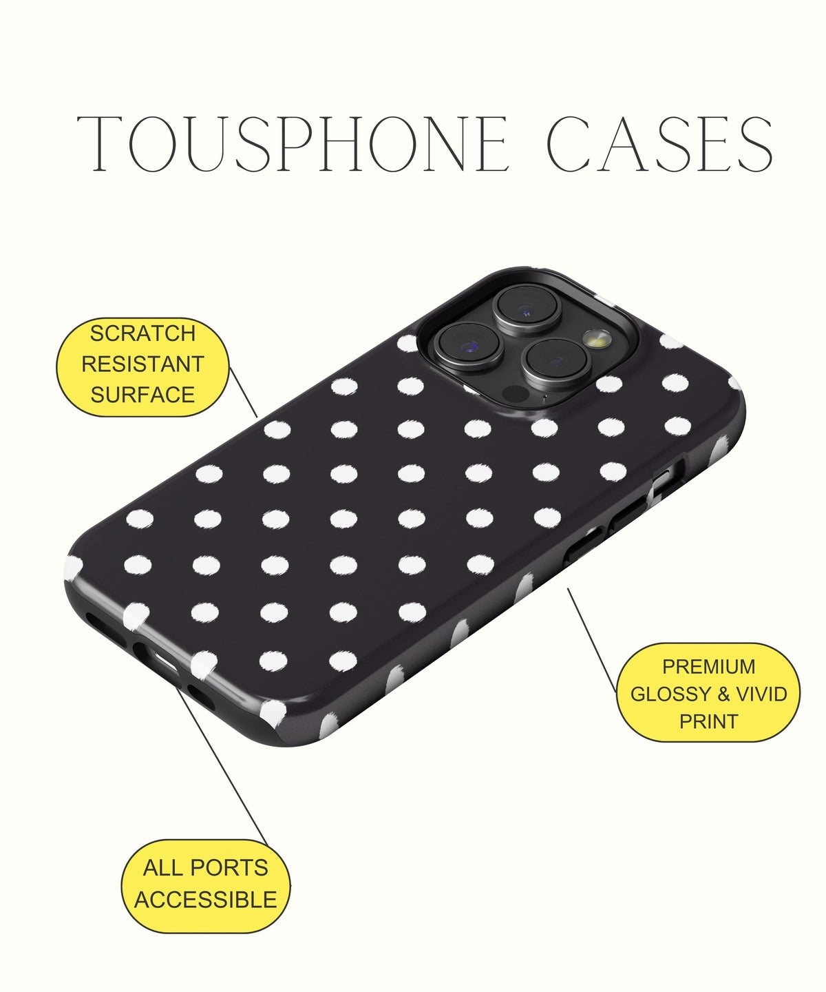 Seductive Noir: Black Lace - iPhone Case-Monochrome Seduction Case-Tousphone-Tough Case-iPhone 15 Pro Max-Tousphone