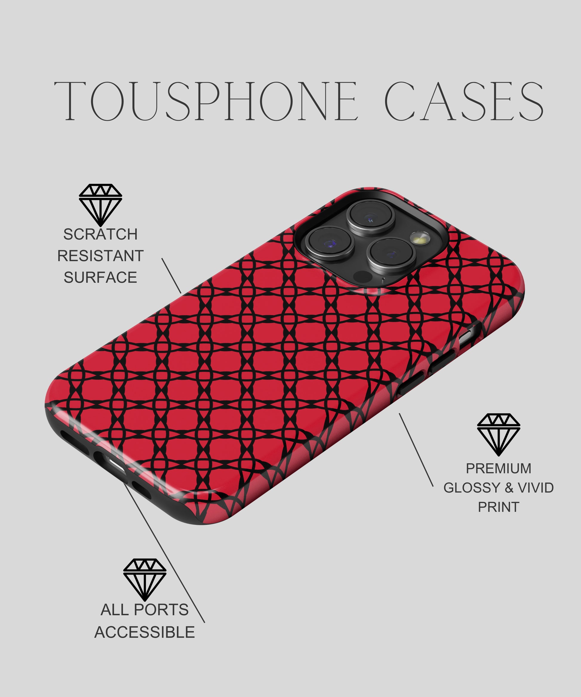 Sultry Elegance - iPhone Case-Red Tempation Case-Tousphone-Tough Case-iPhone 15 Pro Max-Tousphone