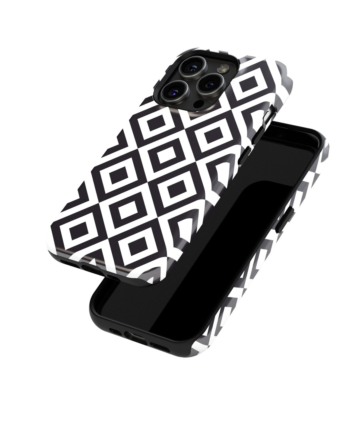 Sultry Shadows: Lace Patterned Black - iPhone Case-Monochrome Seduction Case-Tousphone-Tough Case-iPhone 15 Pro Max-Tousphone