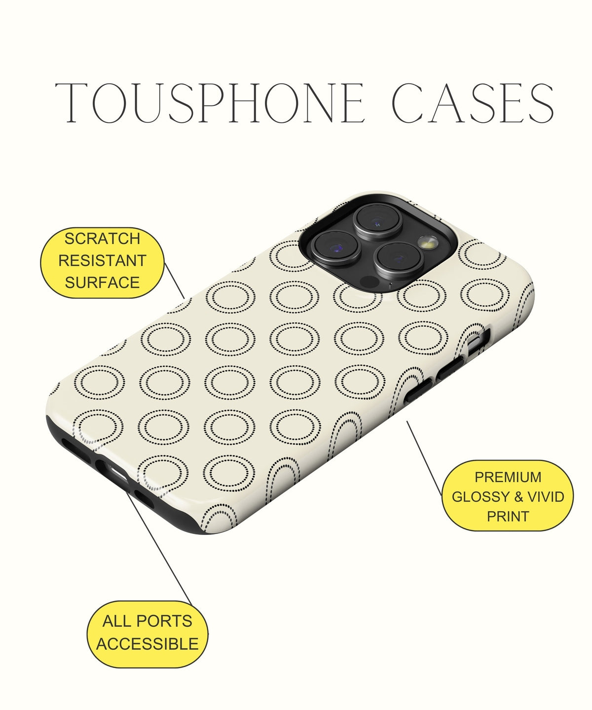 Tempting Noir: Intriguing Black Lace - iPhone Case-Monochrome Seduction Case-Tousphone-Tough Case-iPhone 15 Pro Max-Tousphone