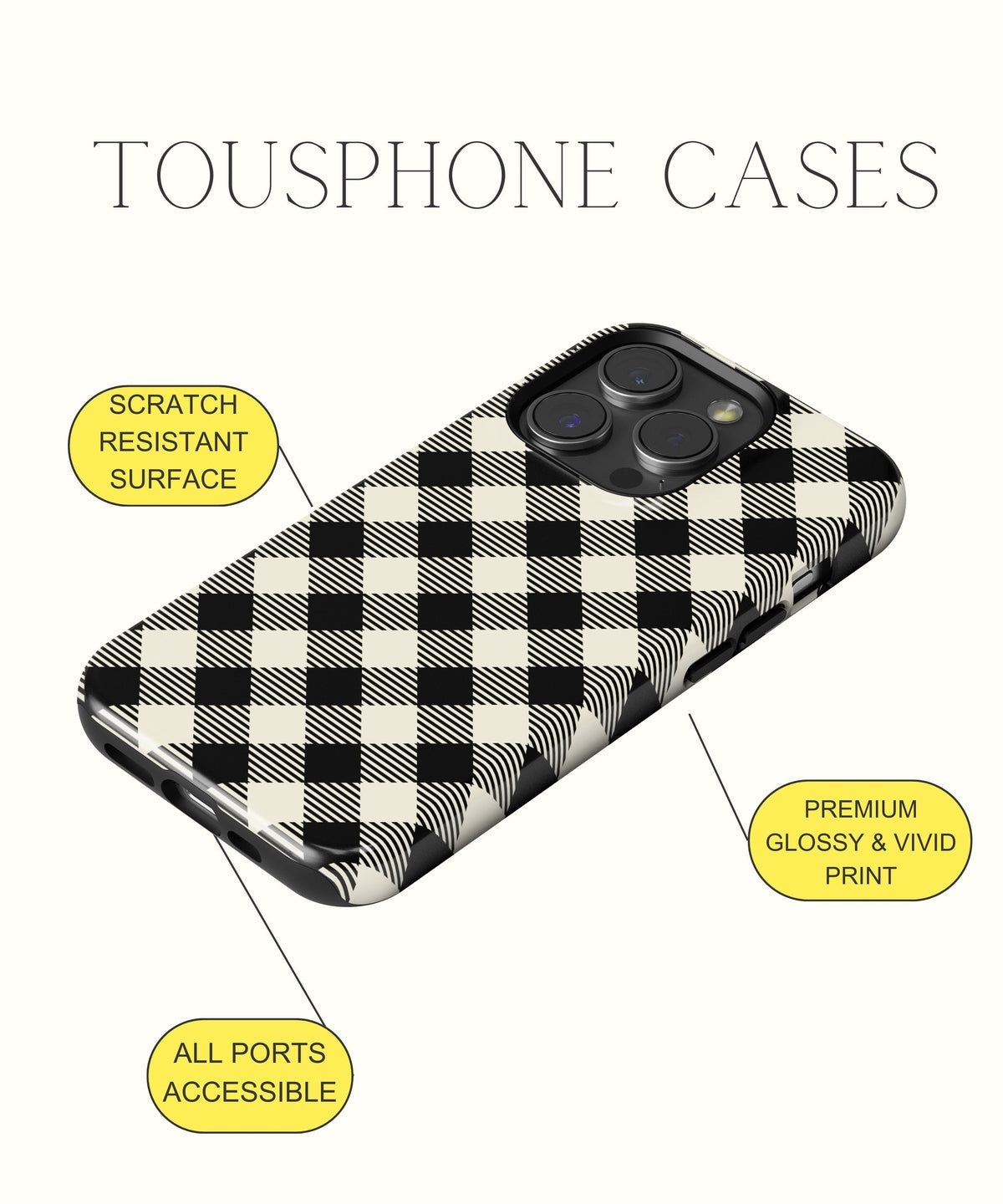 Tempting Obsidian: Obsidian Black Embossed - iPhone Case-Monochrome Seduction Case-Tousphone-Tough Case-iPhone 15 Pro Max-Tousphone