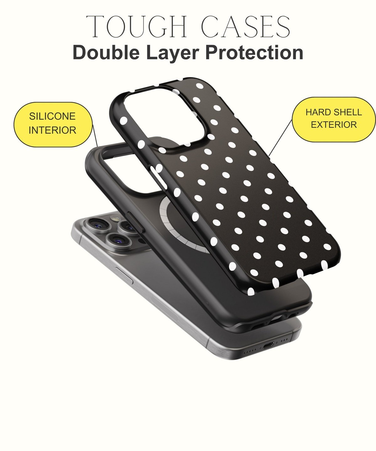 Whispering Euphoria: Soft White Glitter - iPhone Case-Monochrome Seduction Case-Tousphone-Tough Case-iPhone 15 Pro Max-Tousphone