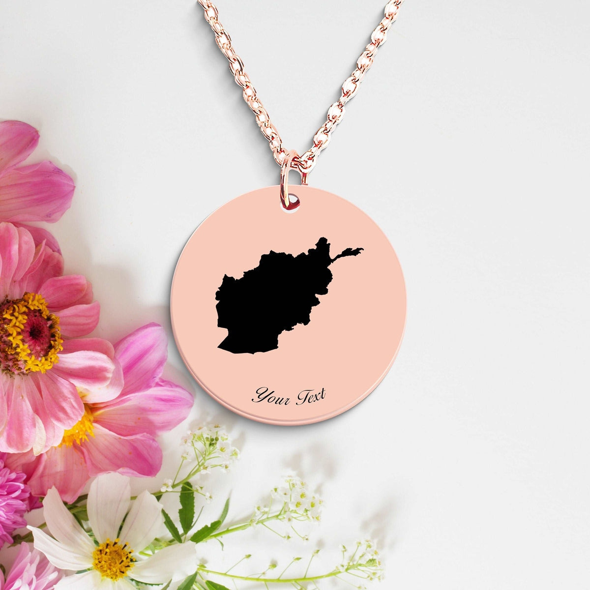 Afghanistan Country Map Necklace, Your Name Necklace, Minimalist Necklace, Personalized Gift, Silver Necklace, Gift For Him Her