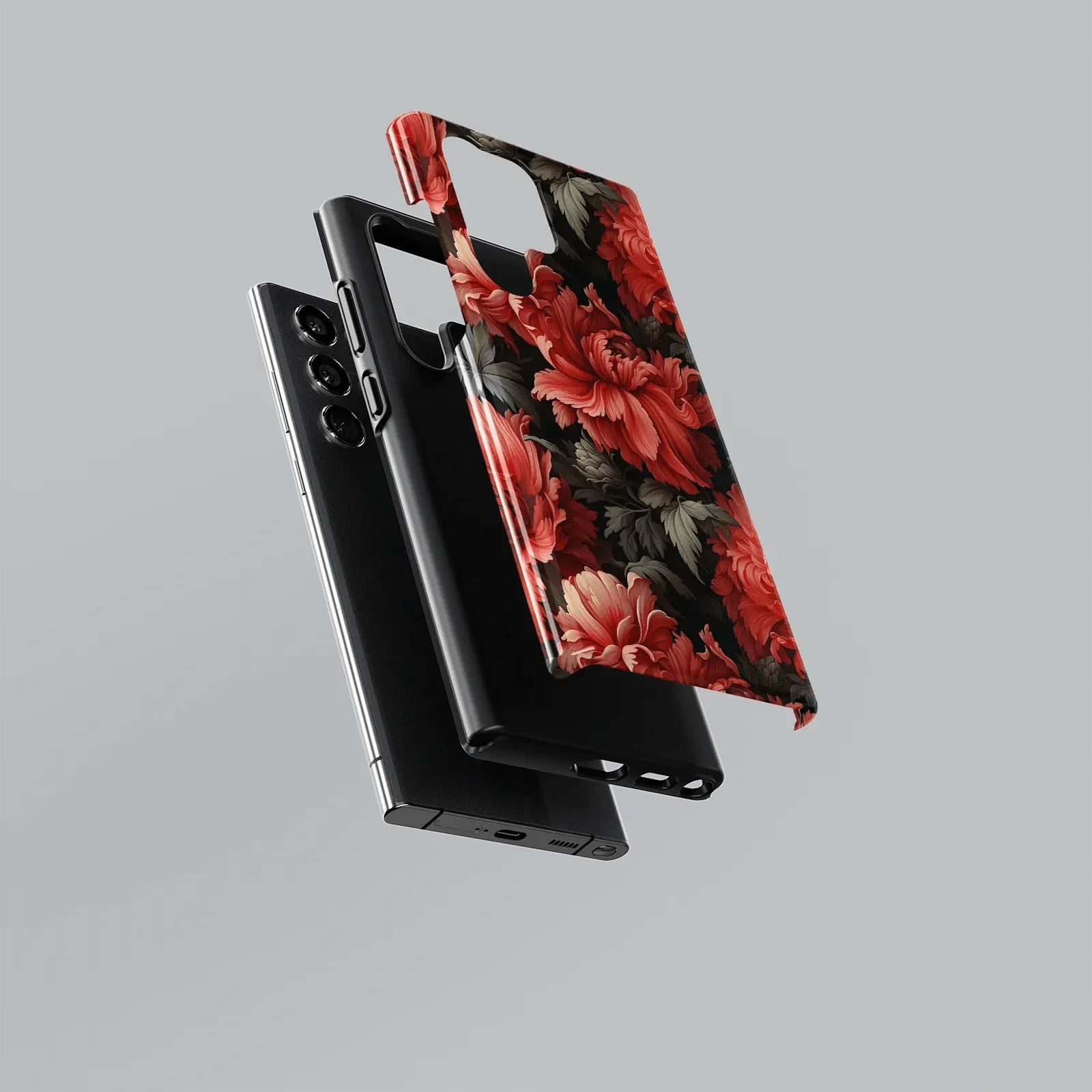 Crimson Blossoms A Red Floral Symphony - Samsung Case-Tousphone