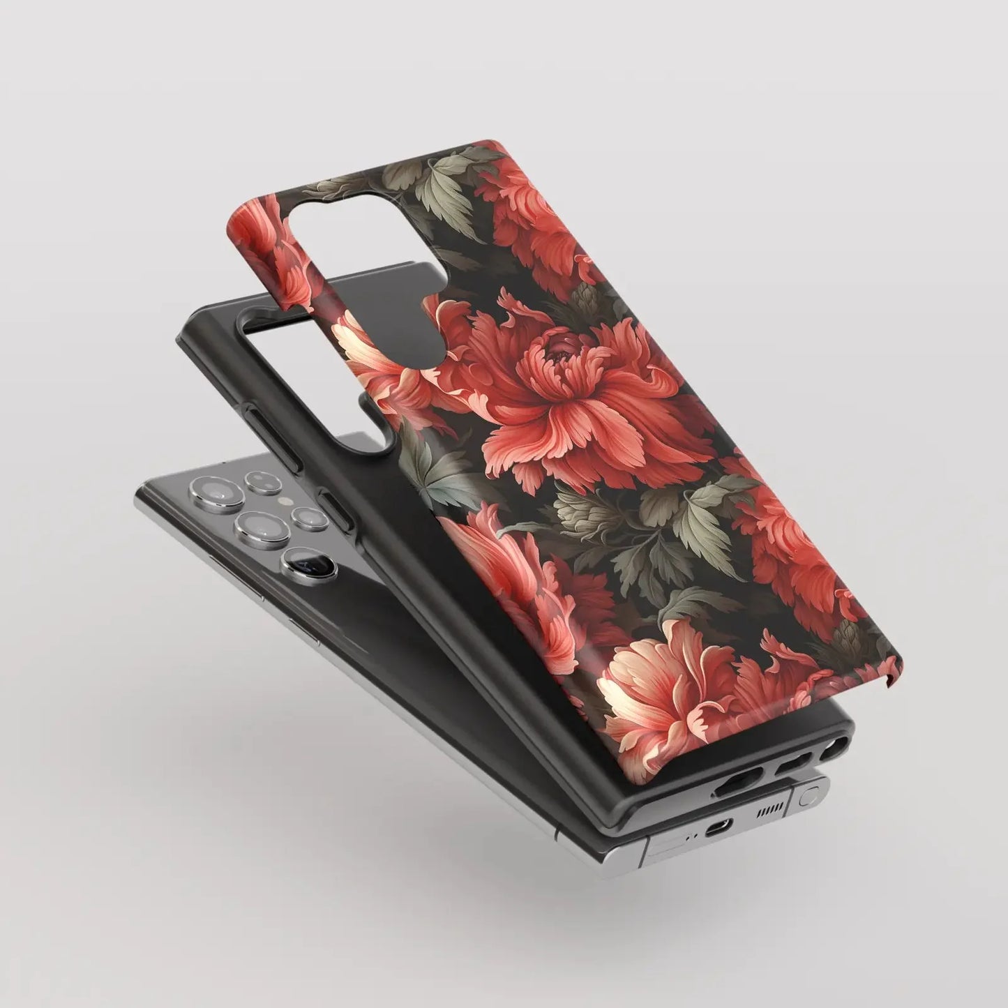 Crimson Blossoms A Red Floral Symphony - Samsung Case-Tousphone
