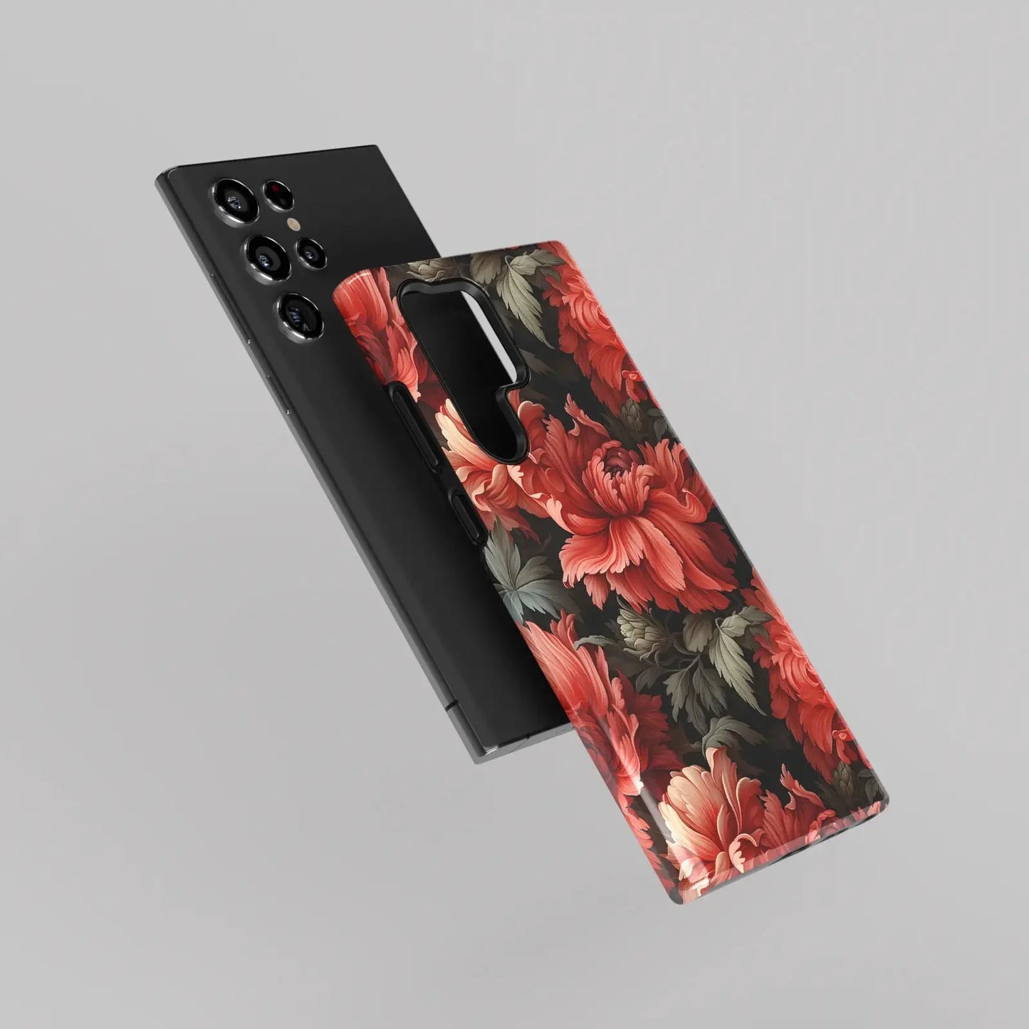 Crimson Blossoms A Red Floral Symphony - Samsung Case-Tousphone