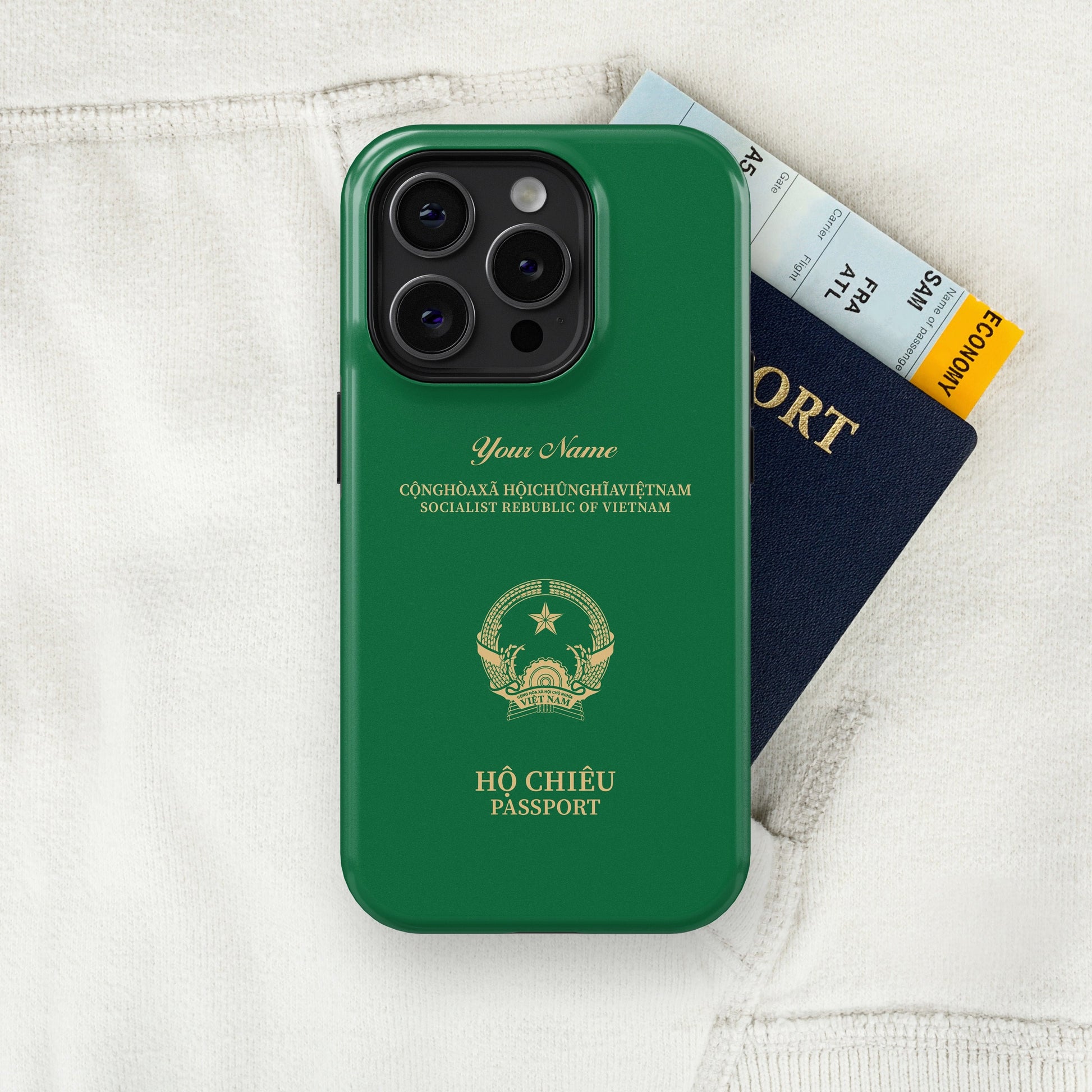 Vietnam Passport - iPhone 15/14/13/12/X/Pro/Max/Plus, Tough Case, Travel Phone Cover, Personalized Phone Case, Designer Phone Case - tousphone