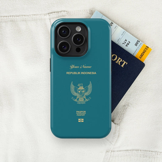 Indonesia Passport - iPhone 15/14/13/12/X/Pro/Max/Plus, Tough Case, Travel Phone Cover, Personalized Phone Case , Designer Phone Case - tousphone