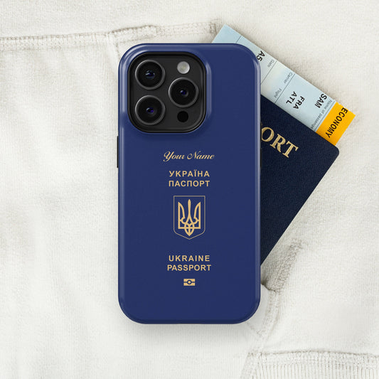 Ukraine Passport - iPhone 15/14/13/12/X/Pro/Max/Plus, Tough Case, Travel Phone Cover, Personalized Phone Case , Designer Phone Case - tousphone