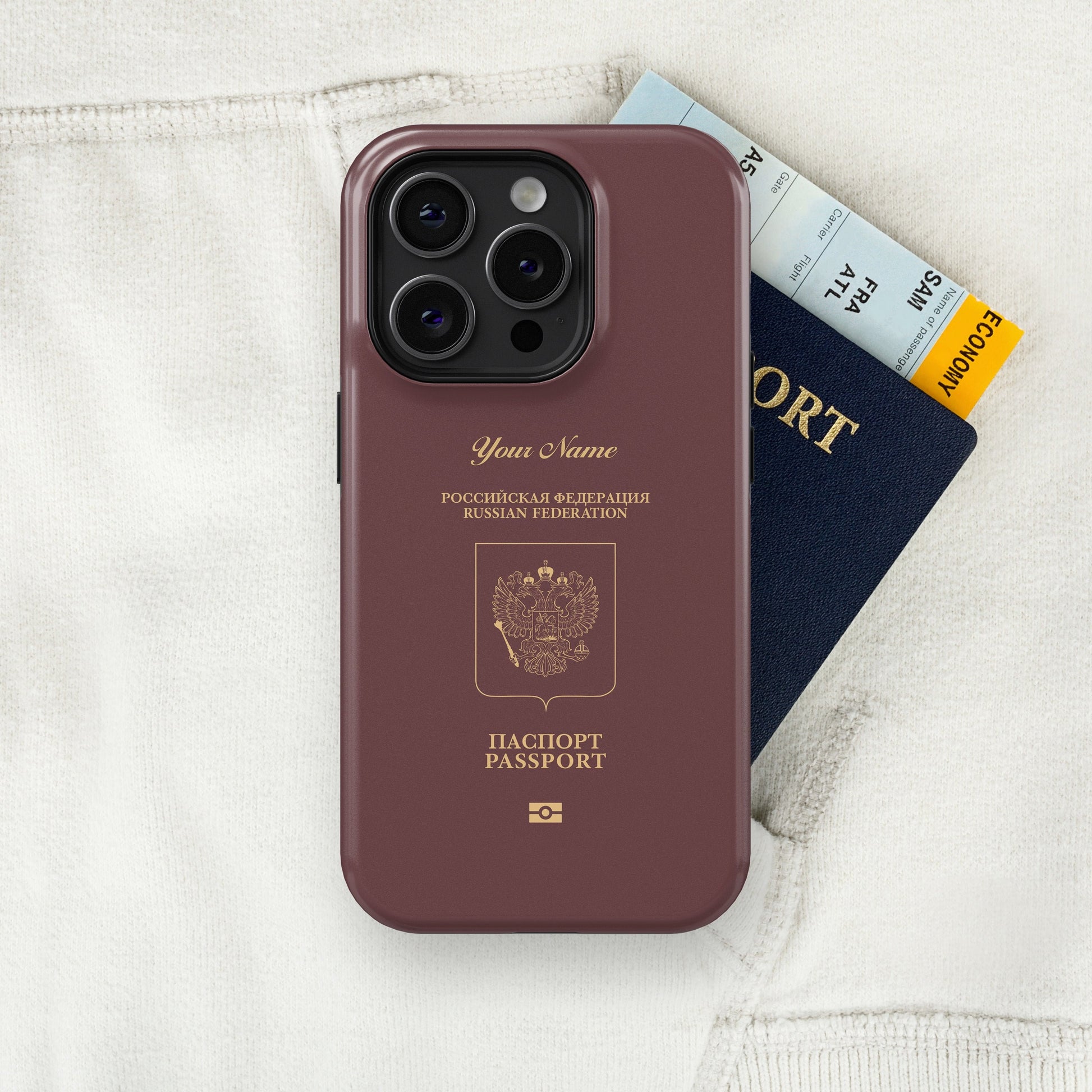 Russia Passport - iPhone 15/14/13/12/X/Pro/Max/Plus, Tough Case, Travel Phone Cover, Personalized Phone Case , Designer Phone Case - tousphone