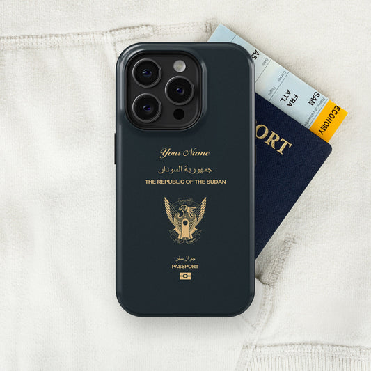 Sudan Passport - iPhone 15/14/13/12/X/Pro/Max/Plus, Tough Case, Travel Phone Cover, Personalized Phone Case, Designer Phone Case - tousphone