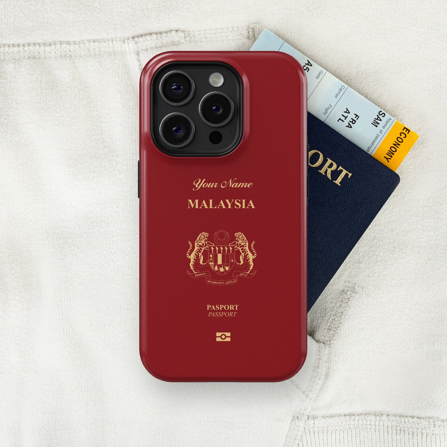 Malaysia Passport - iPhone 15/14/13/12/X/Pro/Max/Plus, Tough Case, Travel Phone Cover, Personalized Phone Case, Designer Phone Case - tousphone