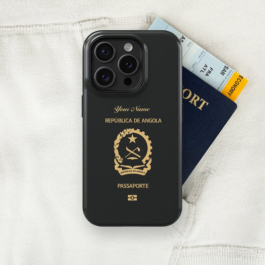 Angola Passport - iPhone 15/14/13/12/X/Pro/Max/Plus, Tough Case, Travel Phone Cover, Personalized Phone Case, Designer Phone Case - tousphone