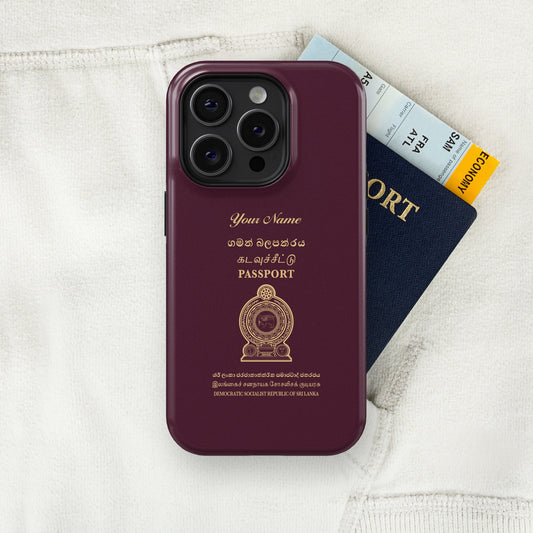 Sri Lanka Passport - iPhone 15/14/13/12/X/Pro/Max/Plus, Tough Case, Travel Phone Cover, Personalized Phone Case, Designer Phone Case - tousphone