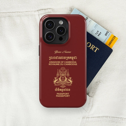 Cambodia Passport - iPhone 15/14/13/12/X/Pro/Max/Plus, Tough Case, Travel Phone Cover, Personalized Phone Case, Designer Phone Case - tousphone