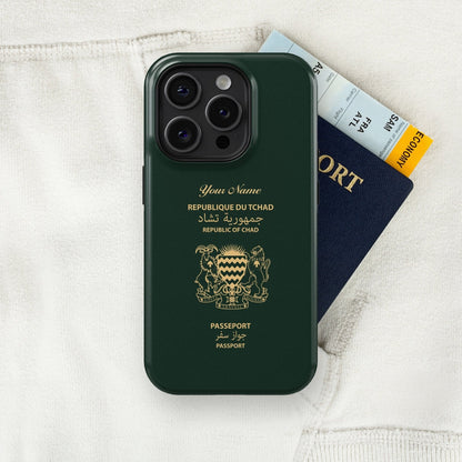 Chad Passport - iPhone 15/14/13/12/X/Pro/Max/Plus, Tough Case, Travel Phone Cover, Personalized Phone Case, Designer Phone Case - tousphone