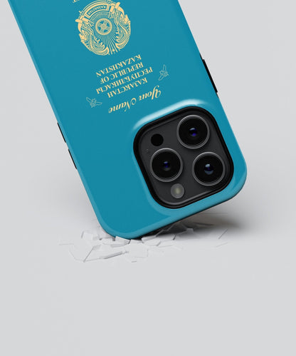 Kazakhstan Passport - iPhone 15/14/13/12/X/Pro/Max/Plus, Tough Case, Travel Phone Cover, Personalized Phone Case, Designer Phone Case - tousphone