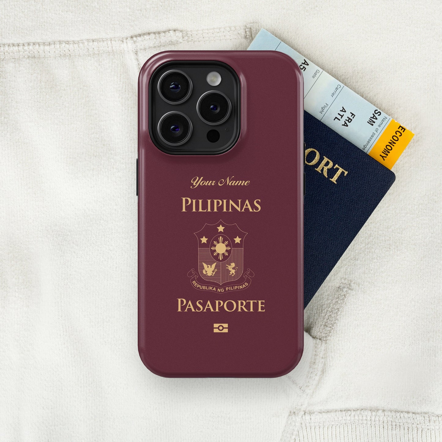 Philippine Passport - iPhone 15/14/13/12/X/Pro/Max/Plus, Tough Case, Travel Phone Cover, Personalized Phone Case, Designer Phone Case - tousphone