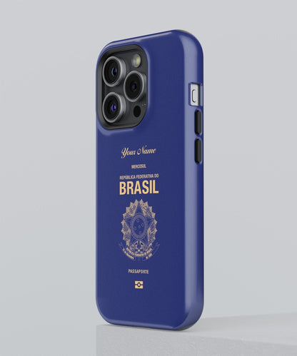 Brazil Passport - iPhone 15/14/13/12/X/Pro/Max/Plus, Tough Case, Travel Phone Cover, Personalized Phone Case , Designer Phone Case - tousphone